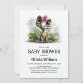 Cute Dinosaur Baby Shower Invitation (Devant)