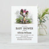 Cute Dinosaur Baby Shower Invitation (Debout devant)