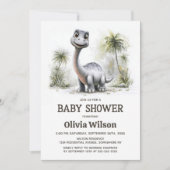 Cute Dinosaur Baby Shower Invitation (Devant)