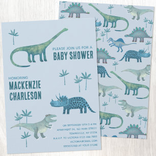 Cute Dinosaur Baby shower Kaart