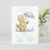 Cute Dinosaur Baby Sprinkle Invitation (Debout devant)