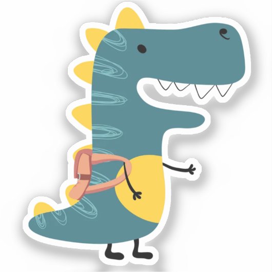 Cute Dinosaur Back to School Sticker (Recto)