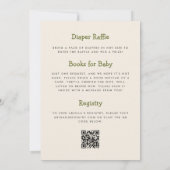 Cute Dinosaur Barst Snel Uit QR Code Baby Shower Kaart (Achterkant)