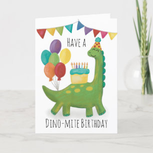 Cute Dinosaur Birthday Bedankkaart
