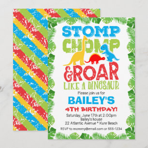 Cute Dinosaur Birthday Boy Colorful Kaart