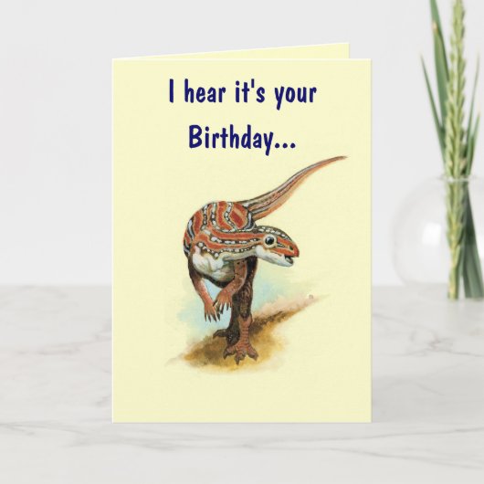 Cute Dinosaur Birthday Card Kaart (Voorkant)