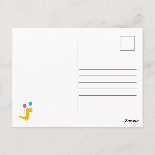 Cute Dinosaur Birthday Colorful Party Boys Briefkaart (Achterkant)