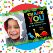 Cute Dinosaur Birthday Hartelijk dank Bedankkaart