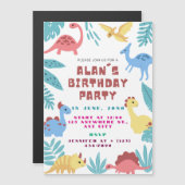 Cute Dinosaur Birthday Invitation (Devant / Derrière)