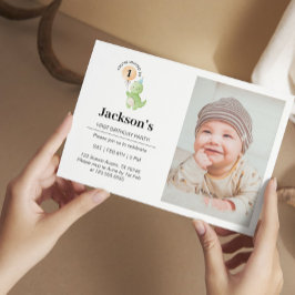 Cute Dinosaur Birthday Invitation Kaart