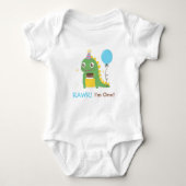 Cute Dinosaur Birthday Party Rawr I am One Romper (Voorkant)