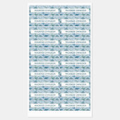 Cute Dinosaur Bleu Nom Personnalisé Étiquettes (Feuille)