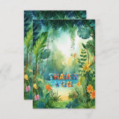 Cute Dinosaur Carte de remerciements (Devant / Derrière)