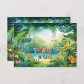 Cute Dinosaur Carte de remerciements (Devant / Derrière)