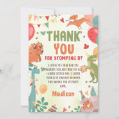 Cute Dinosaur Carte de remerciements d'anniversair (Devant)