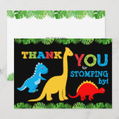 Cute Dinosaur Carte de remerciements d'anniversair (Devant / Derrière)