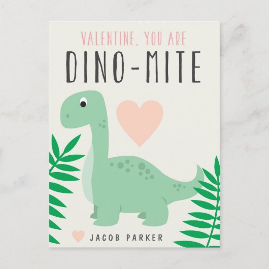 Cute Dinosaur Classroom Valentijn Briefkaart (Voorkant)