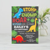 Cute Dinosaur Colorful Birthday Boy Kaart (Staand voorkant)