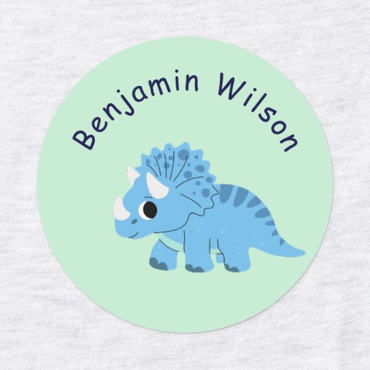 Cute Dinosaur Custom Kids Name Labels (Design 1)