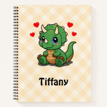 Cute Dinosaur Deluxe Notitieboek – Naam Toevoegen