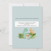 Cute Dinosaur Dino Mammie Foliage Baby Boy Shower Kaart (Achterkant)