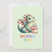 Cute Dinosaur Dino - Mite Anniversaire Invitation (Dos)