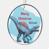 Cute Dinosaur Dino-Mite Kind kerst Keramisch Ornament (Links)