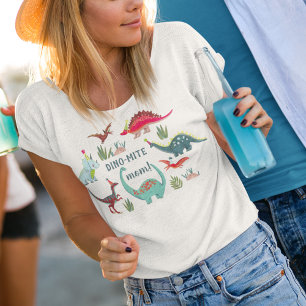 Cute dinosaur dino-mite moeder verjaardagsfeestje t-shirt