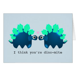 Cute Dinosaur "dino-mite"-verjaardagskaart