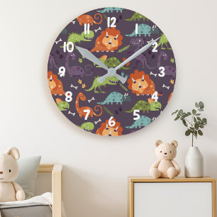 Cute Dinosaur Dinosaurus Jongens Slaapkamer Decora Ronde Klok