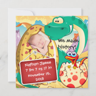 Cute Dinosaur Faire-part de naissance