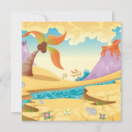 Cute Dinosaur Faire-part de naissance (Dos)