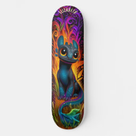 Cute Dinosaur Fantasy Forest Cool Children Art Skateboard