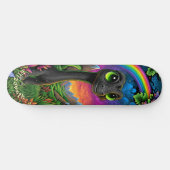 Cute Dinosaur Fantasy Mountains Cool Children Art Skateboard (Horizontaal)