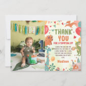 Cute Dinosaur fête d'anniversaire Carte de remerci (Devant)