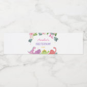 Cute Dinosaur fille Étiquette de bouteille d'eau d (Étiquettes simples)