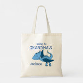 Cute Dinosaur gaat naar oma Overnight Bag Tote Bag (Achterkant)