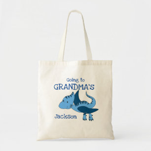 Cute Dinosaur gaat naar oma Overnight Bag Tote Bag