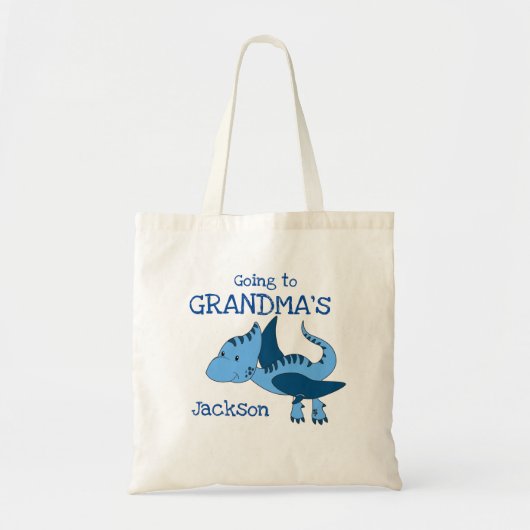 Cute Dinosaur gaat naar oma Overnight Bag Tote Bag (Voorkant)