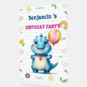 Cute Dinosaur Garçon Joyeux anniversaire fête colo (Angle)