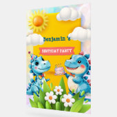 Cute Dinosaur Garçon Joyeux anniversaire fête colo (Angle)