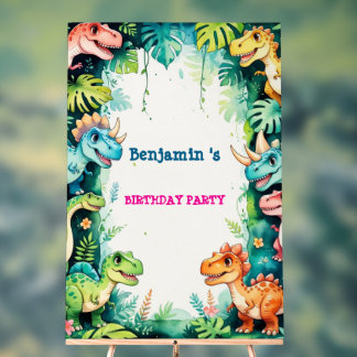 Cute Dinosaur Garçon Joyeux anniversaire fête colo