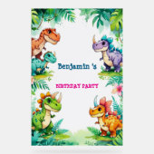 Cute Dinosaur Garçon Joyeux anniversaire fête colo (Recto)