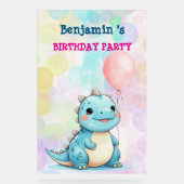 Cute Dinosaur Garçon Joyeux anniversaire fête colo (Recto)