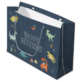 Cute Dinosaur Gift Bag Groot Cadeauzakje (Voorkant Gekanteld)