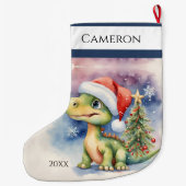 Cute Dinosaur Grote Kerstsok (Achterkant)