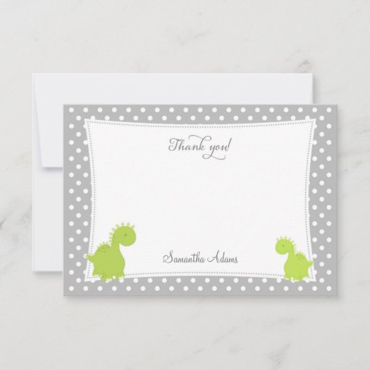Cute Dinosaur Hartelijk dank Bedankkaart (Voorkant)