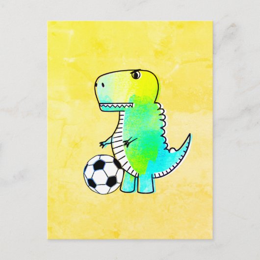 Cute Dinosaur houdt van Waterverf Briefkaart (Voorkant)