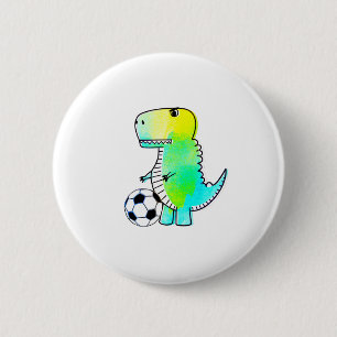 Cute Dinosaur houdt van Waterverf Ronde Button 5,7 Cm