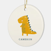 Cute Dinosaur in Yellow Personalized Keramisch Ornament (Links)